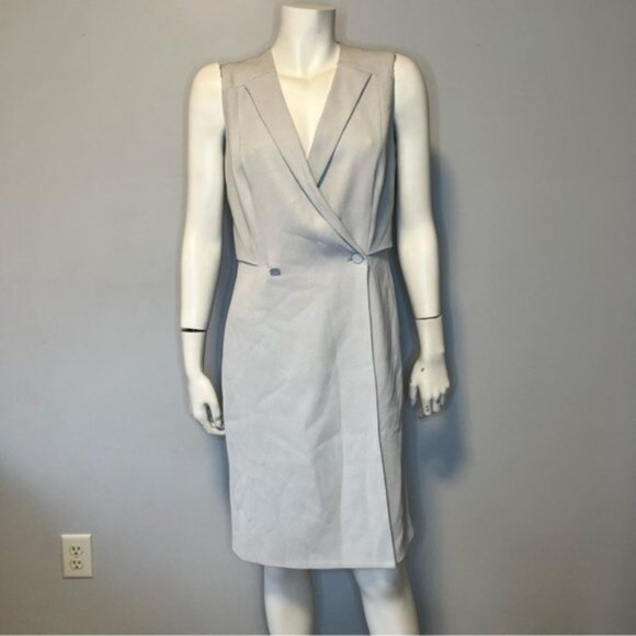 Boss Hugo Boss Damarine Vest Dress in Light Gray Size 6 - Picture 1 of 14